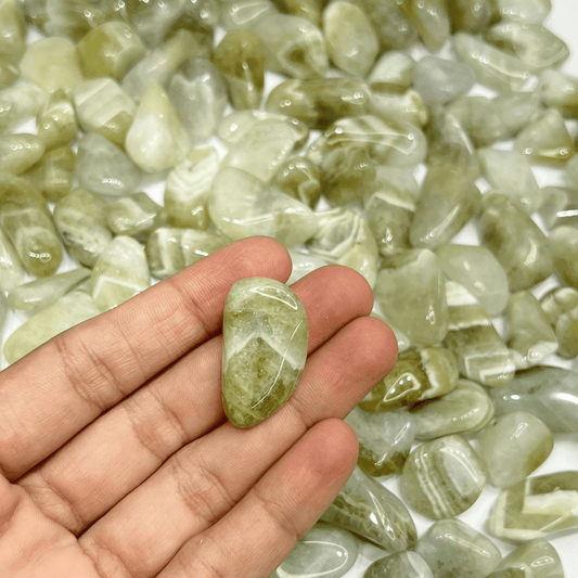 Prasiolite Tumbled Stone - AEORA ROCKS INDIA - Healing Crystals superstore