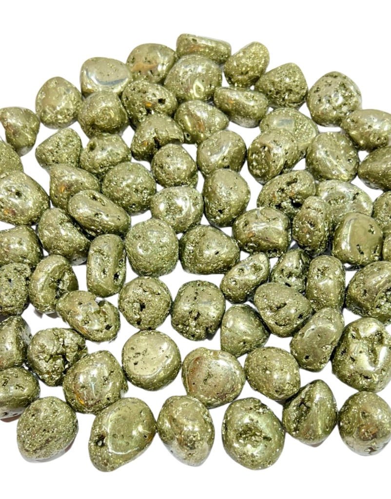 Pyrite with Druzy Tumbled Stones 100 grams pack in India - AEORA ROCKS INDIA - Healing Crystals superstore