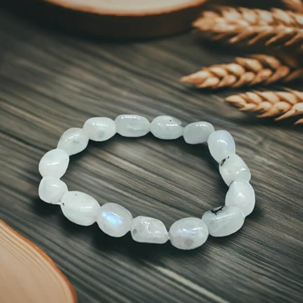 Rainbow Moonstone Tumbled Bracelet - AEORA ROCKS INDIA - Healing Crystals superstore