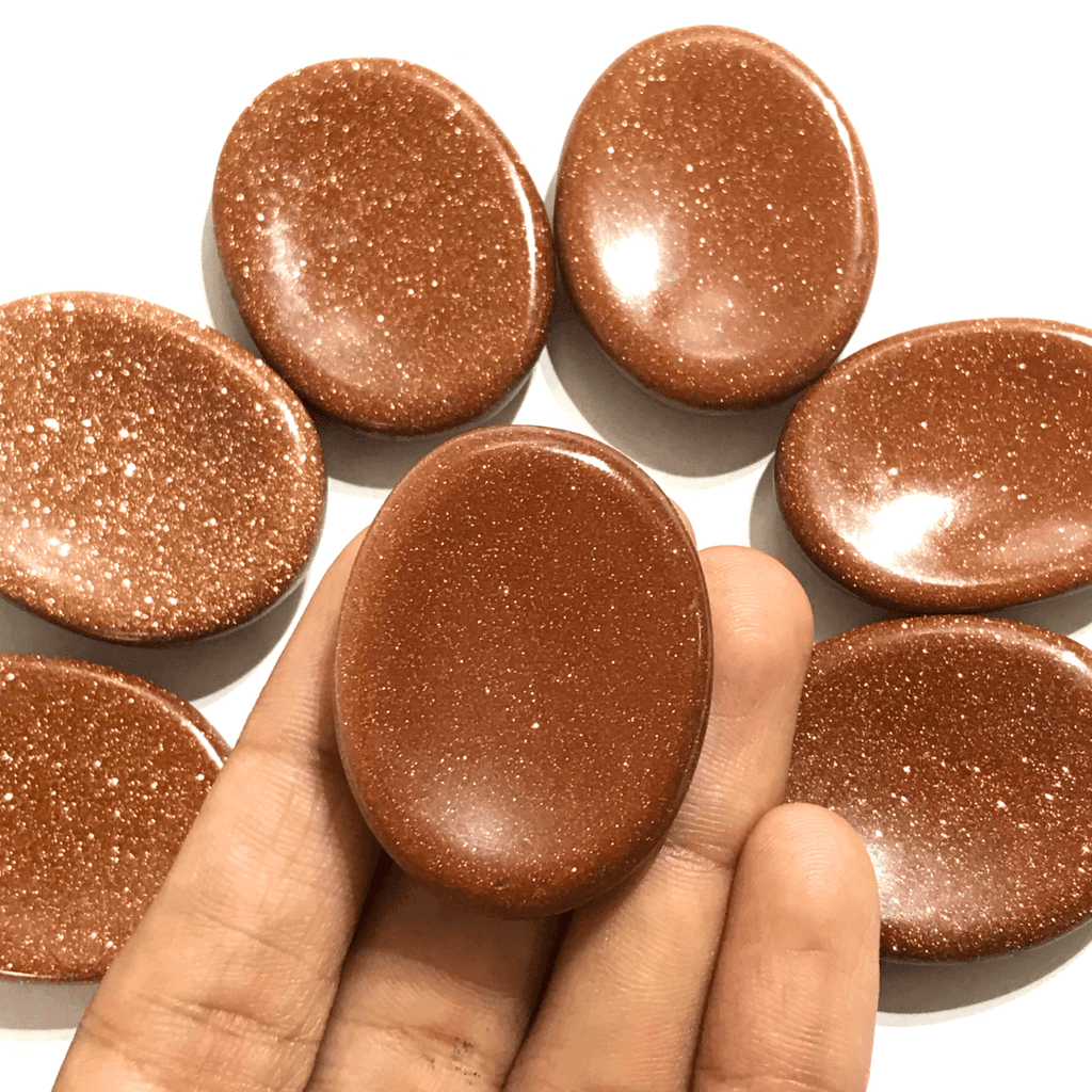Red Goldstone Worry Stone - AEORA ROCKS INDIA - Healing Crystals superstore