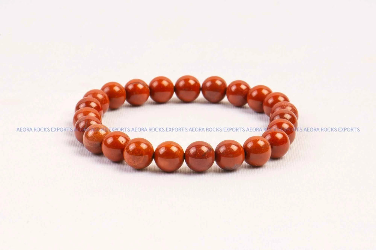 Red Jasper Bead Bracelet 8mm in India - Aeora Rocks