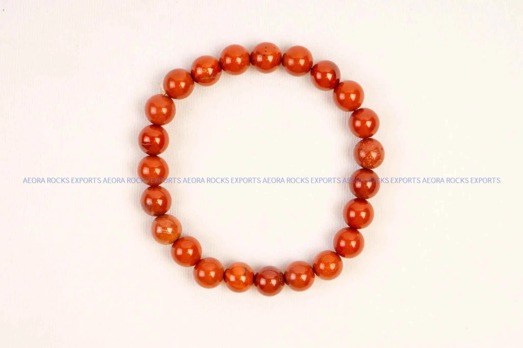 Red Jasper Bead Bracelet 8mm in India - Aeora Rocks