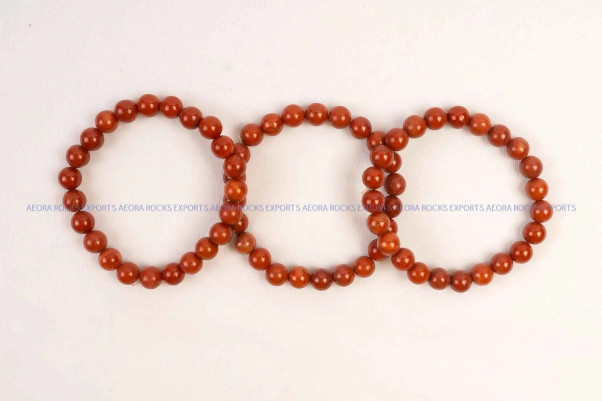 Red Jasper Bead Bracelet 8mm in India - Aeora Rocks
