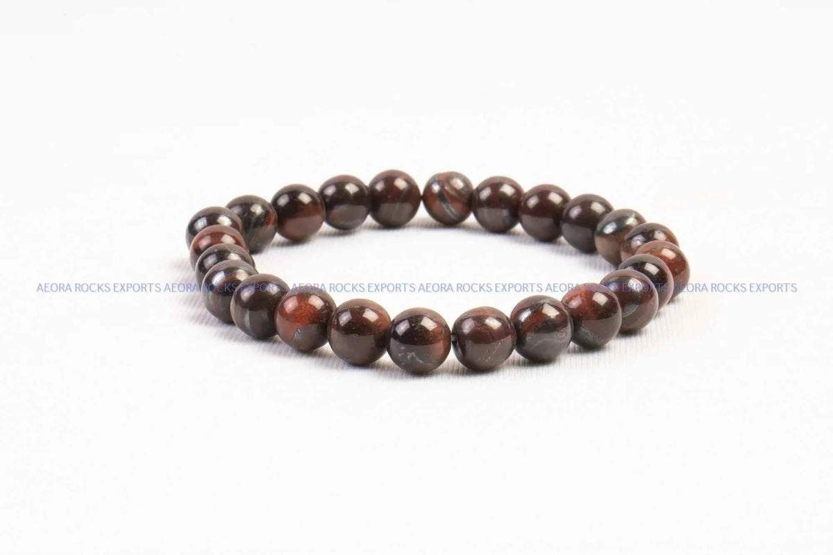 Red Tiger Eye Bead Bracelet 8mm in India - Aeora Rocks