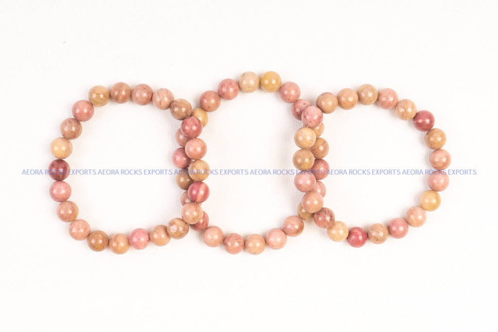 Rhodochrosite Bead Bracelet in India - Aeora Rocks - AEORA ROCKS INDIA - Healing Crystals superstore