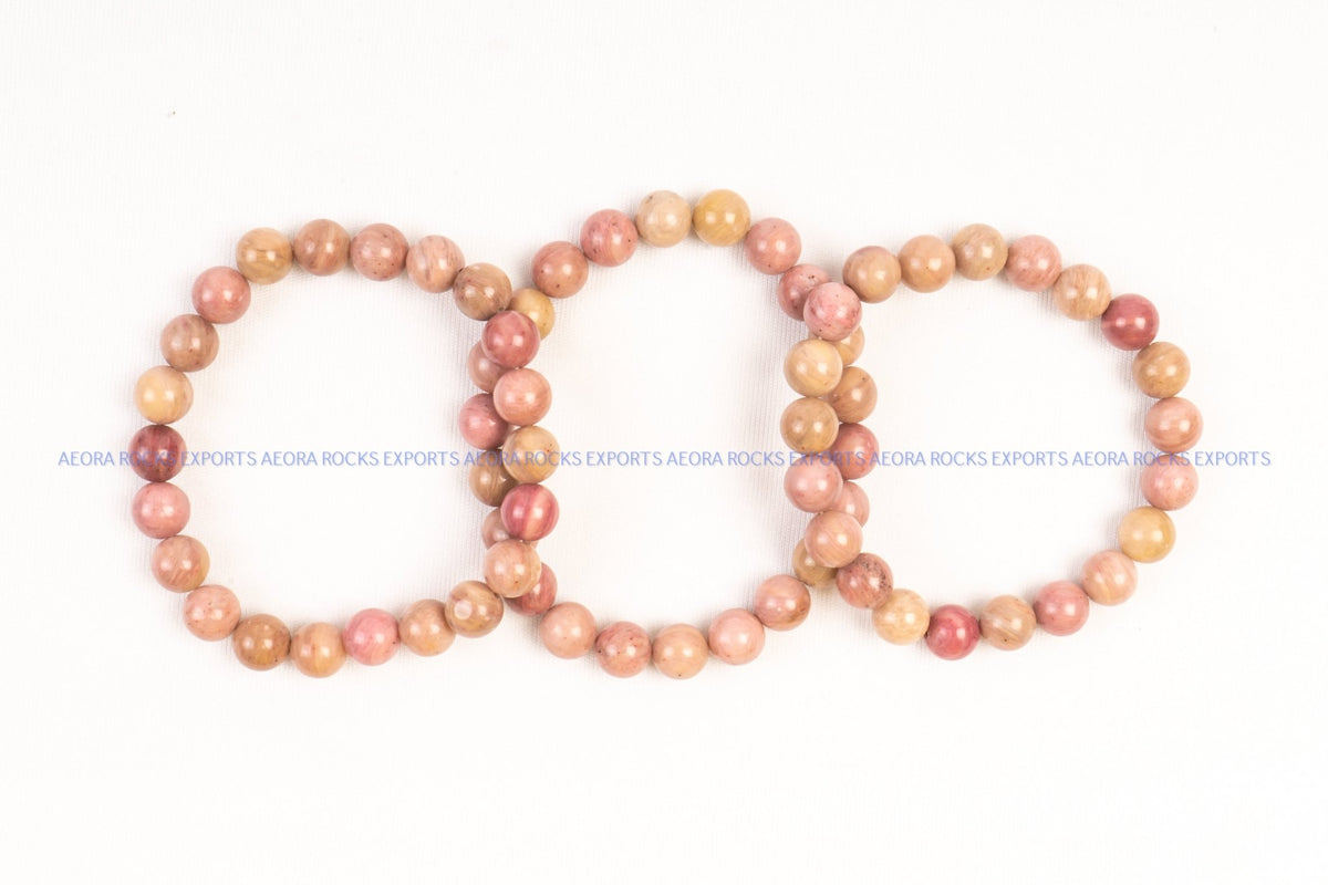 Rhodochrosite Bead Bracelet in India - Aeora Rocks - AEORA ROCKS INDIA - Healing Crystals superstore
