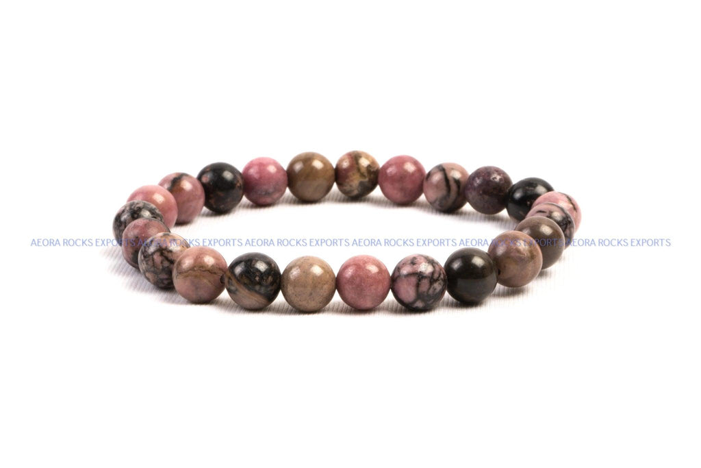 Rhodonite Bead Bracelet in India - Aeora Rocks - AEORA ROCKS INDIA - Healing Crystals superstore