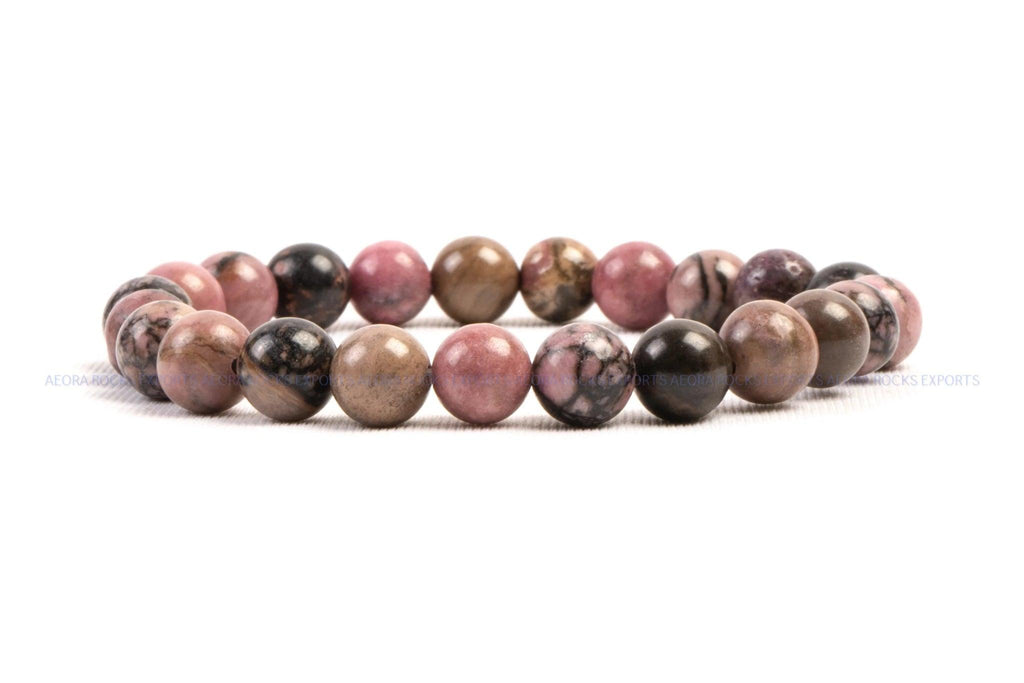 Rhodonite Bead Bracelet in India - Aeora Rocks - AEORA ROCKS INDIA - Healing Crystals superstore