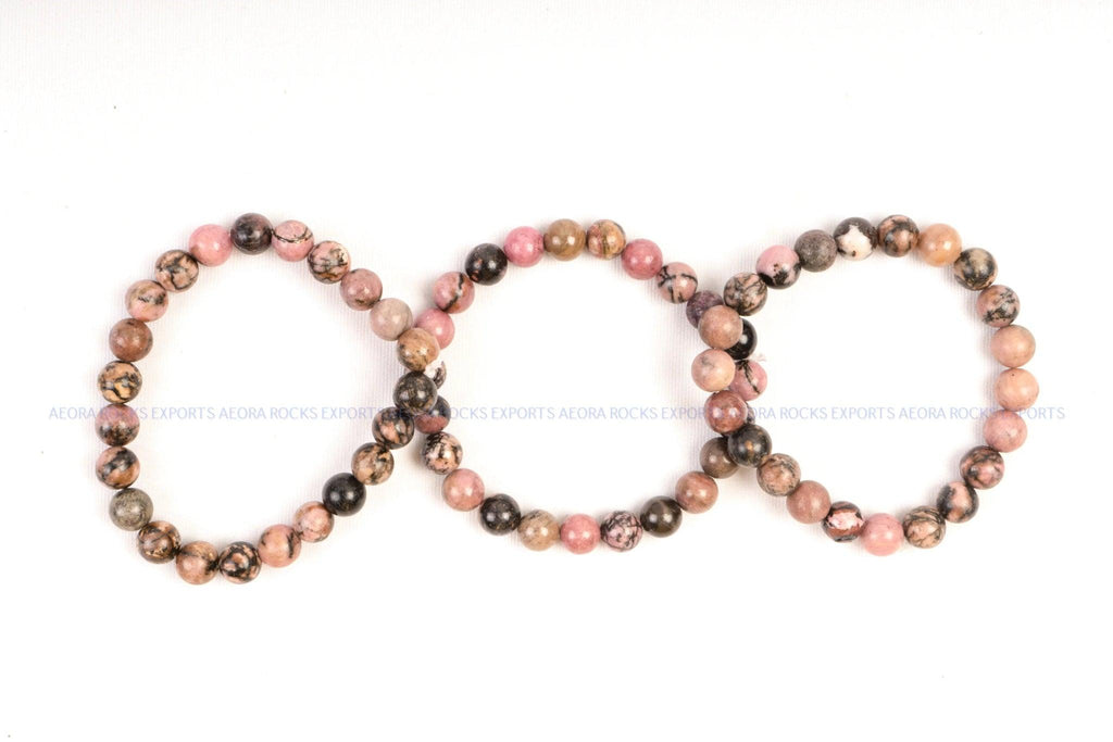 Rhodonite Bead Bracelet in India - Aeora Rocks - AEORA ROCKS INDIA - Healing Crystals superstore