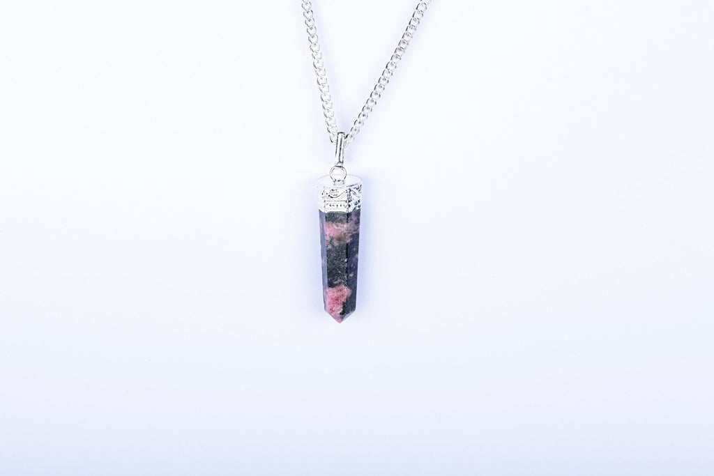 Rhodonite Single Point Pendant - AEORA ROCKS INDIA - Healing Crystals superstore