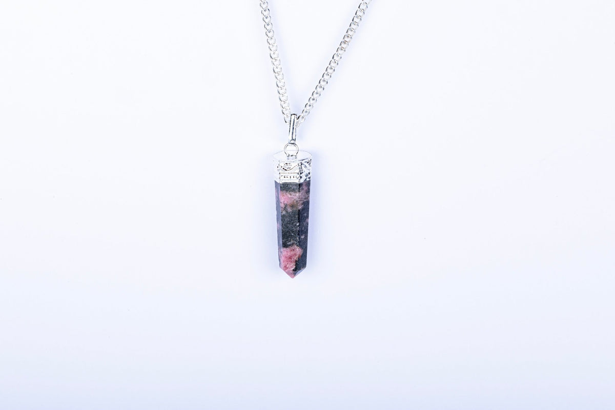 Rhodonite Single Point Pendant - AEORA ROCKS INDIA - Healing Crystals superstore
