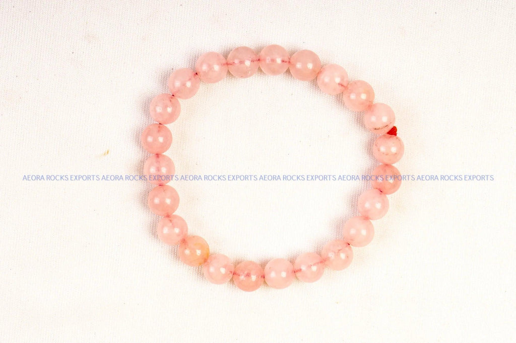 Rose Quartz Bead Bracelet - AEORA ROCKS INDIA - Healing Crystals superstore