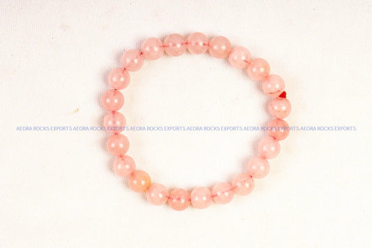 Rose Quartz Bead Bracelet - AEORA ROCKS INDIA - Healing Crystals superstore