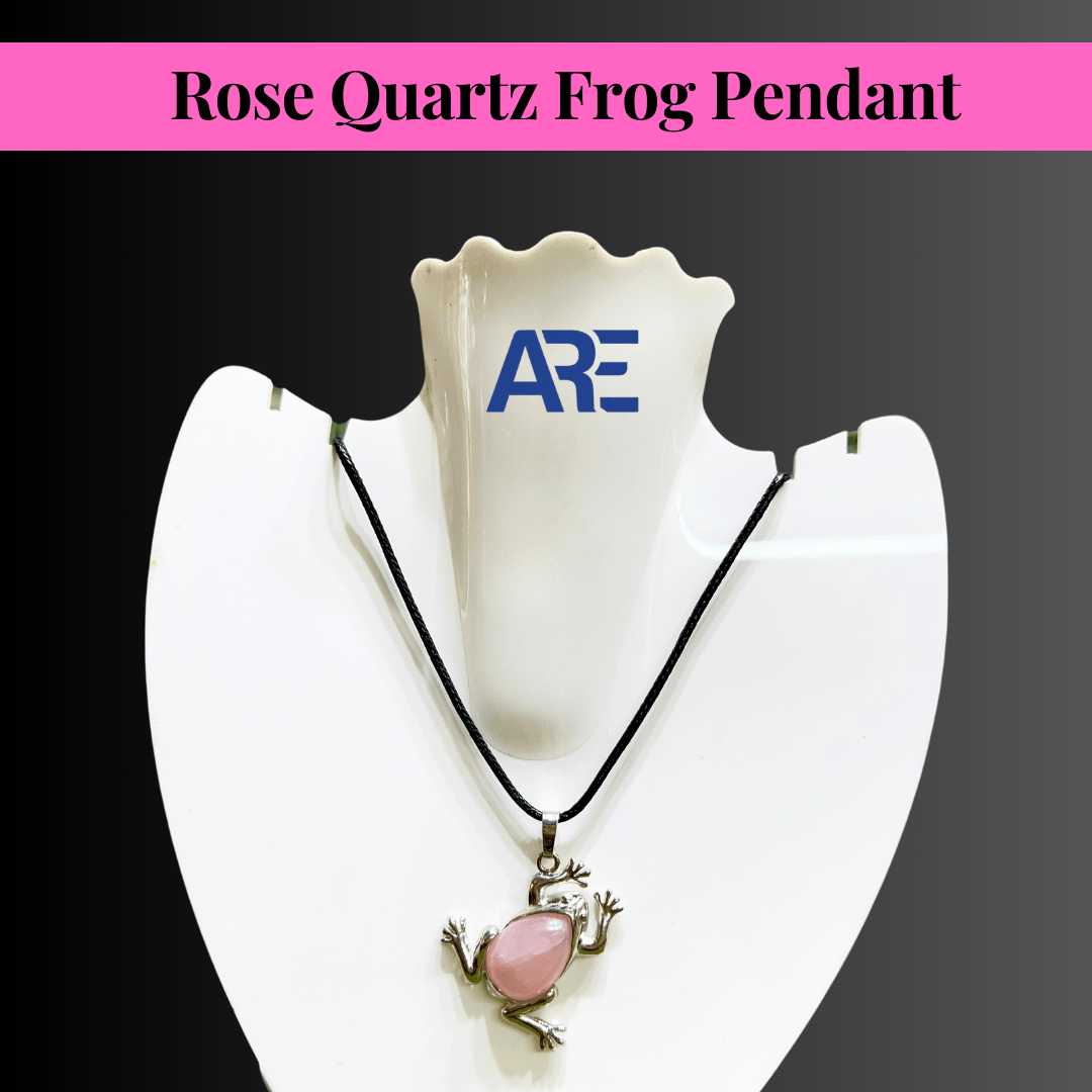Rose Quartz Frog Pendant - AEORA ROCKS INDIA - Healing Crystals superstore