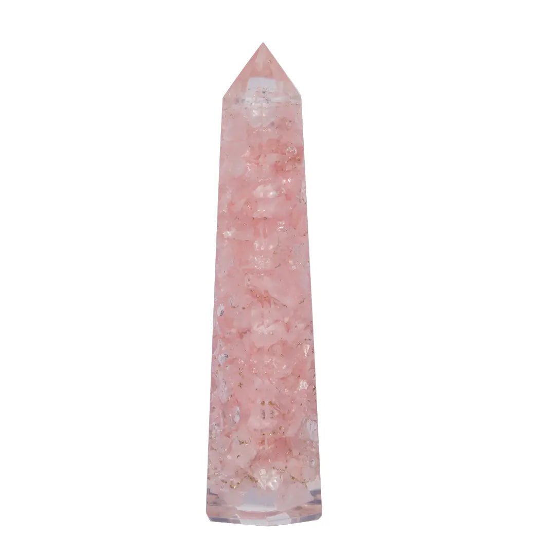 Rose Quartz Orgonite Tower in India - Aeora Rocks - AEORA ROCKS INDIA - Healing Crystals superstore