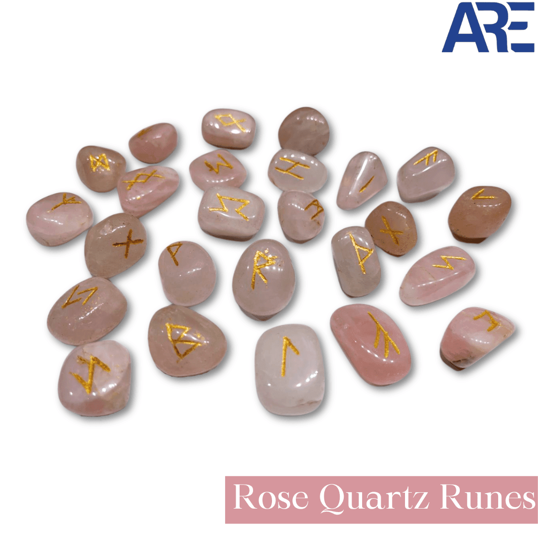 Rose Quartz Runes in India - Aeora Rocks - AEORA ROCKS INDIA - Healing Crystals superstore