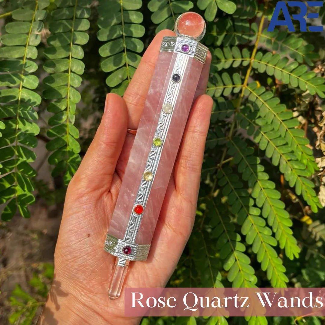 Rose Quartz Wand in India - Aeora Rocks - AEORA ROCKS INDIA - Healing Crystals superstore