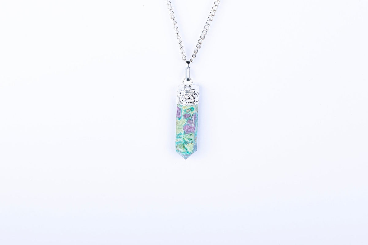 Ruby Fuchsite Single Point Pendant - AEORA ROCKS INDIA - Healing Crystals superstore