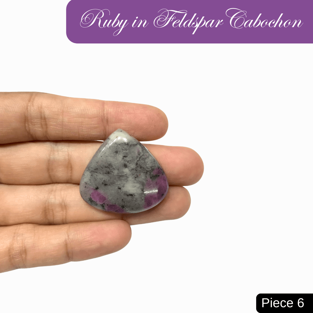 Ruby in Feldspar Cabochons - AEORA ROCKS INDIA - Healing Crystals superstore