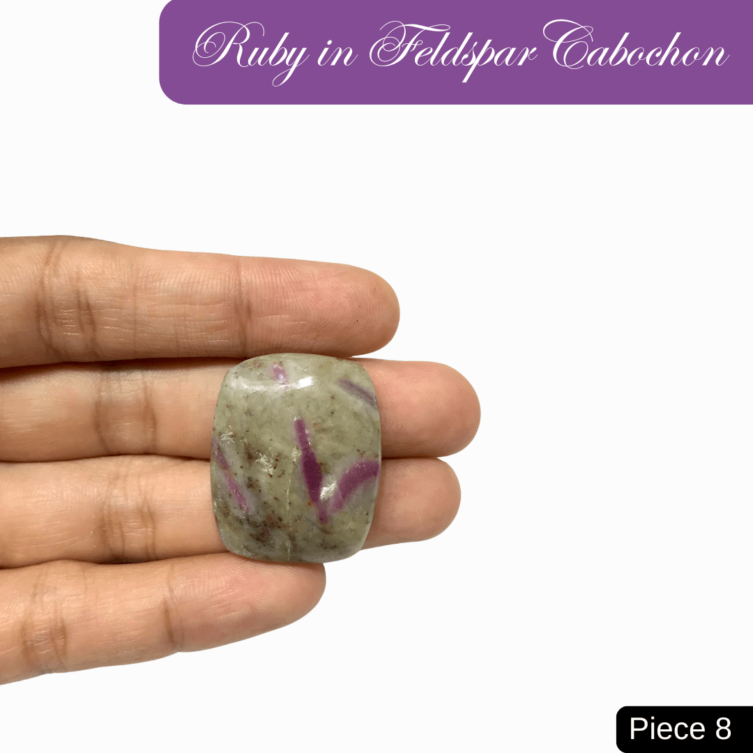 Ruby in Feldspar Cabochons - AEORA ROCKS INDIA - Healing Crystals superstore