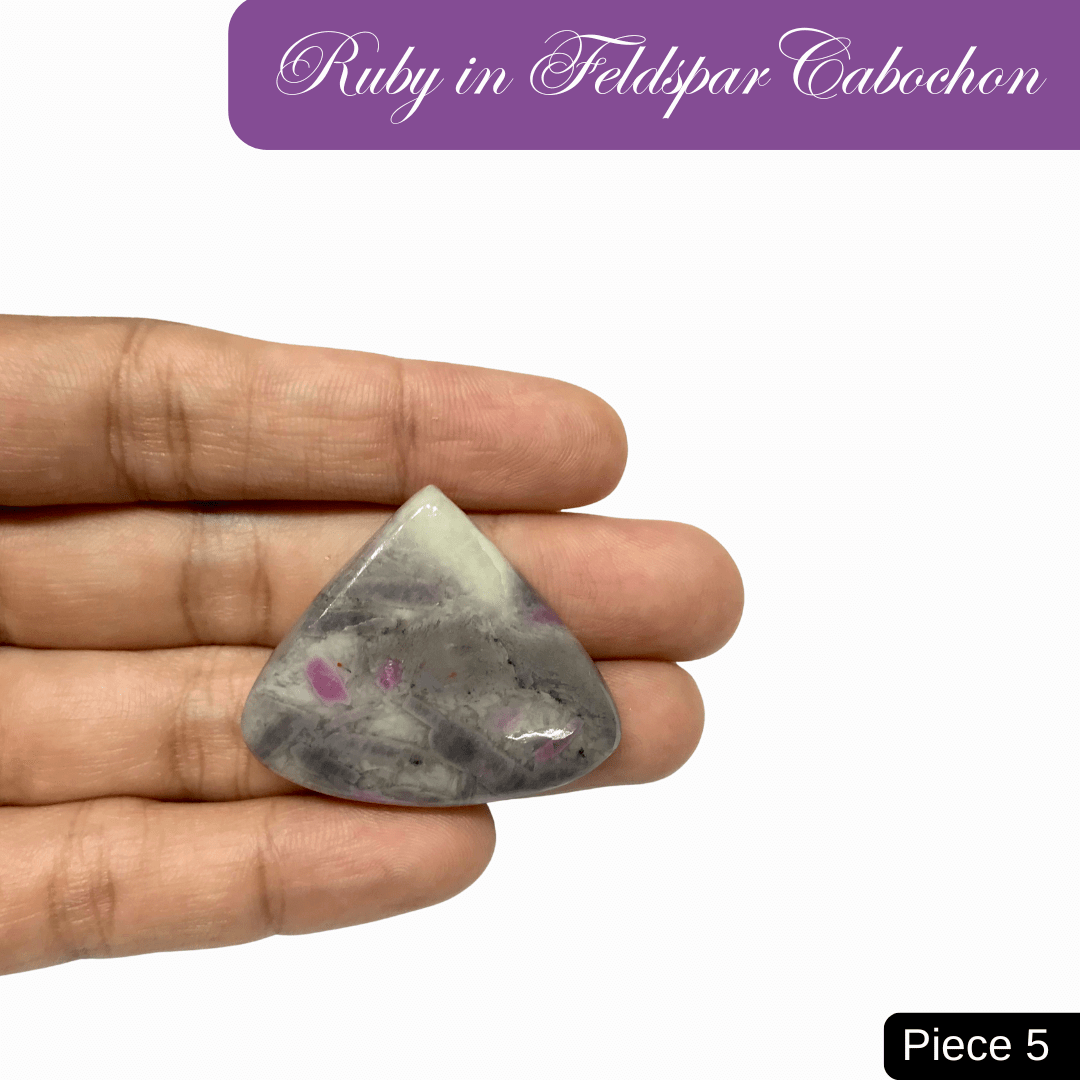 Ruby in Feldspar Cabochons - AEORA ROCKS INDIA - Healing Crystals superstore