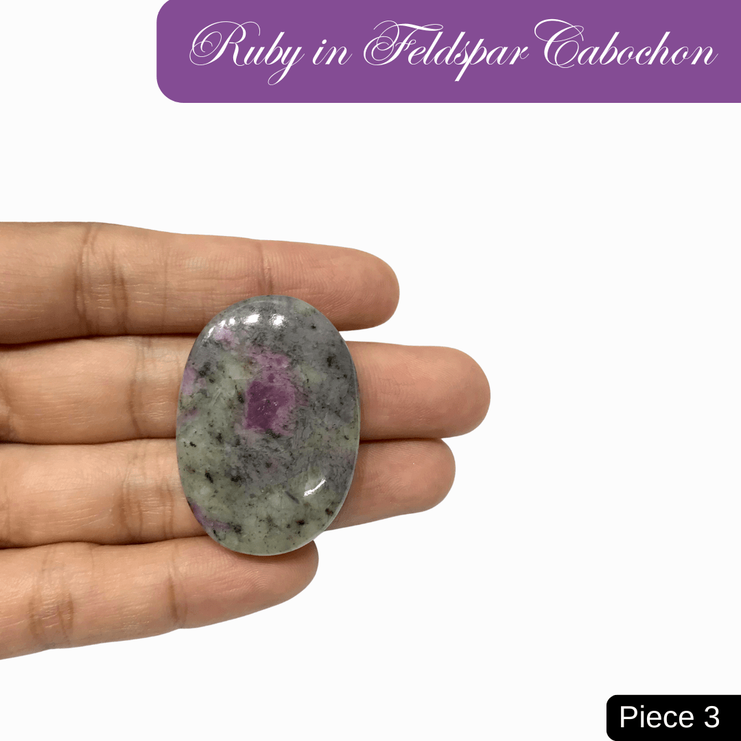 Ruby in Feldspar Cabochons - AEORA ROCKS INDIA - Healing Crystals superstore