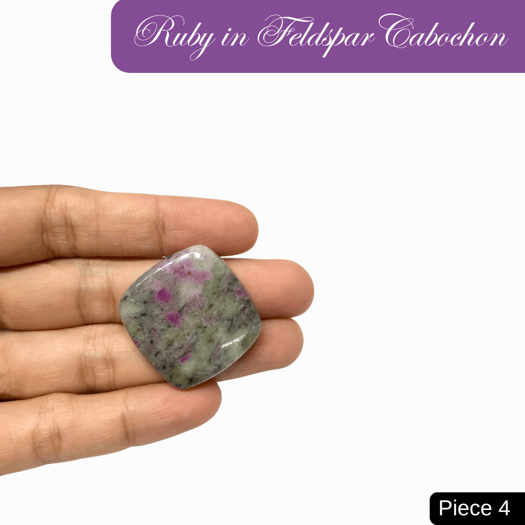 Ruby in Feldspar Cabochons - AEORA ROCKS INDIA - Healing Crystals superstore