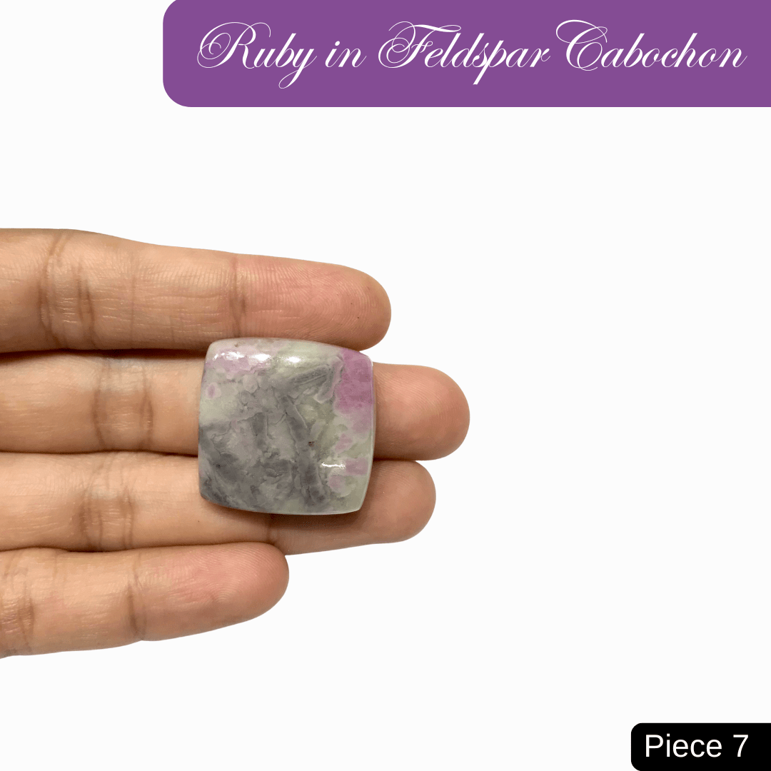 Ruby in Feldspar Cabochons - AEORA ROCKS INDIA - Healing Crystals superstore