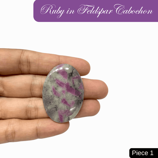 Ruby in Feldspar Cabochons - AEORA ROCKS INDIA - Healing Crystals superstore