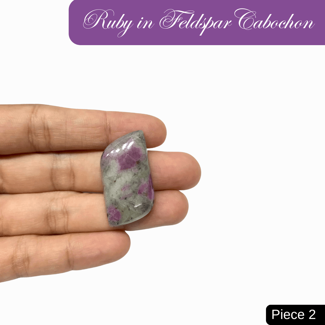 Ruby in Feldspar Cabochons - AEORA ROCKS INDIA - Healing Crystals superstore