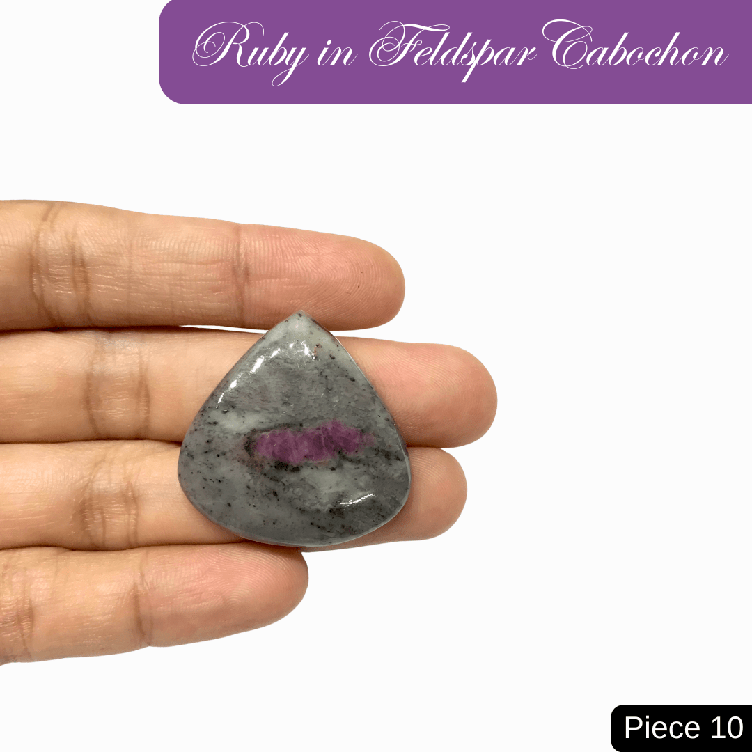 Ruby in Feldspar Cabochons - AEORA ROCKS INDIA - Healing Crystals superstore