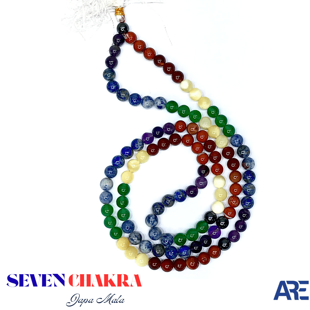 Seven Chakra Japa Mala - AEORA ROCKS INDIA - Healing Crystals superstore