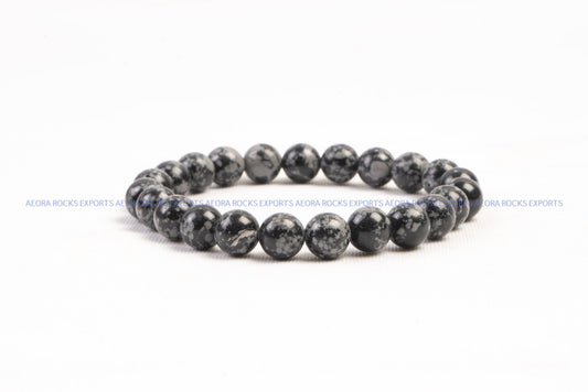 Snowflake Obsidian Bead Bracelet in India - Aeora Rocks - AEORA ROCKS INDIA - Healing Crystals superstore