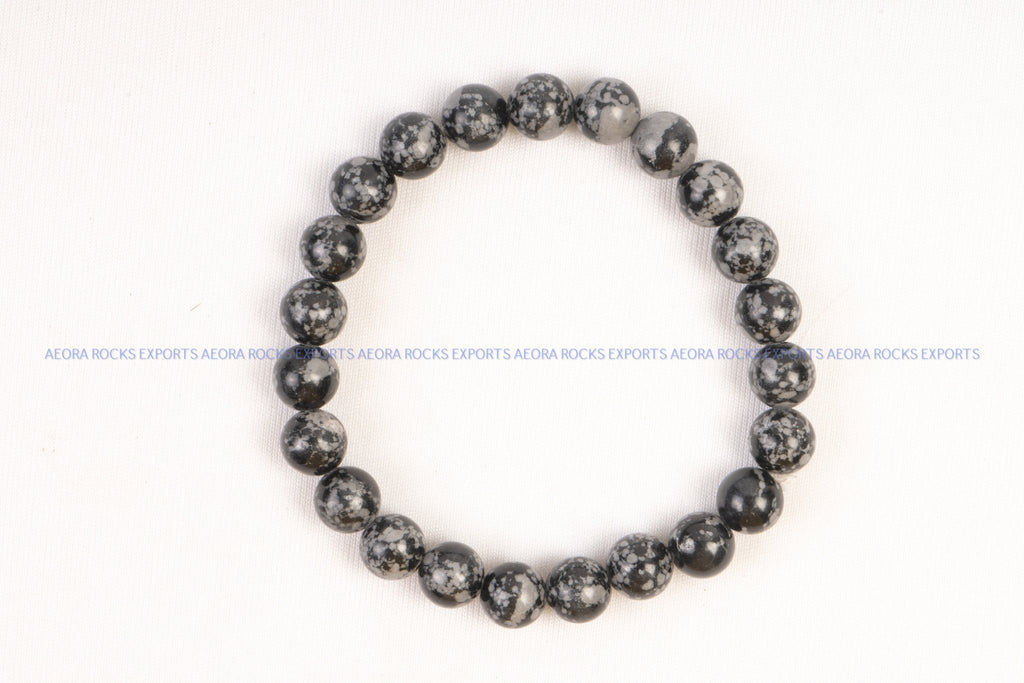 Snowflake Obsidian Bead Bracelet in India - Aeora Rocks - AEORA ROCKS INDIA - Healing Crystals superstore