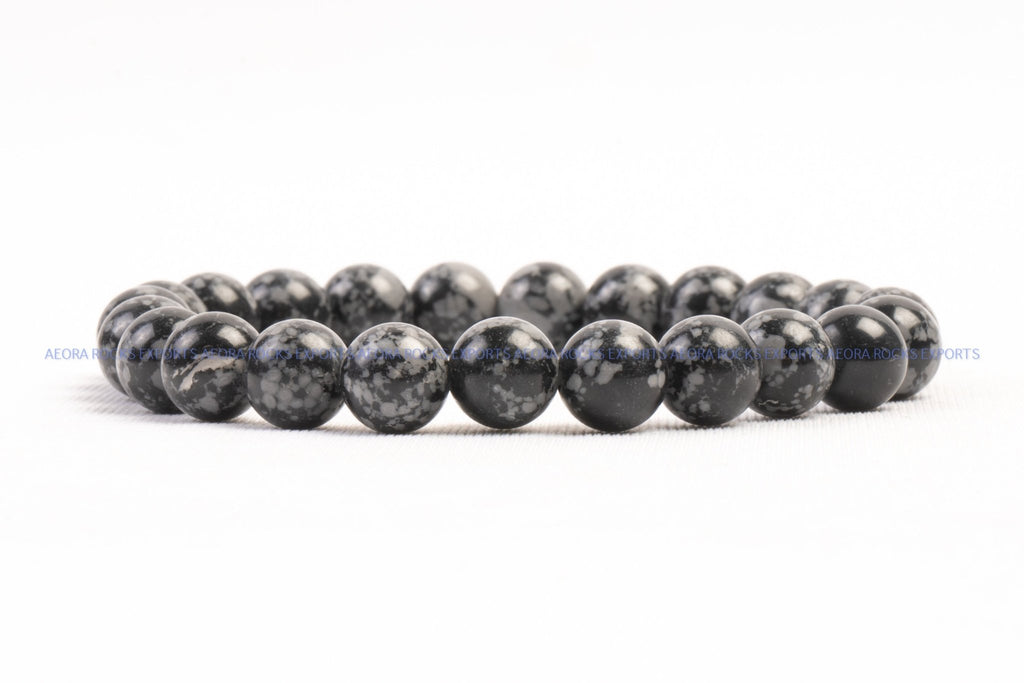 Snowflake Obsidian Bead Bracelet in India - Aeora Rocks - AEORA ROCKS INDIA - Healing Crystals superstore