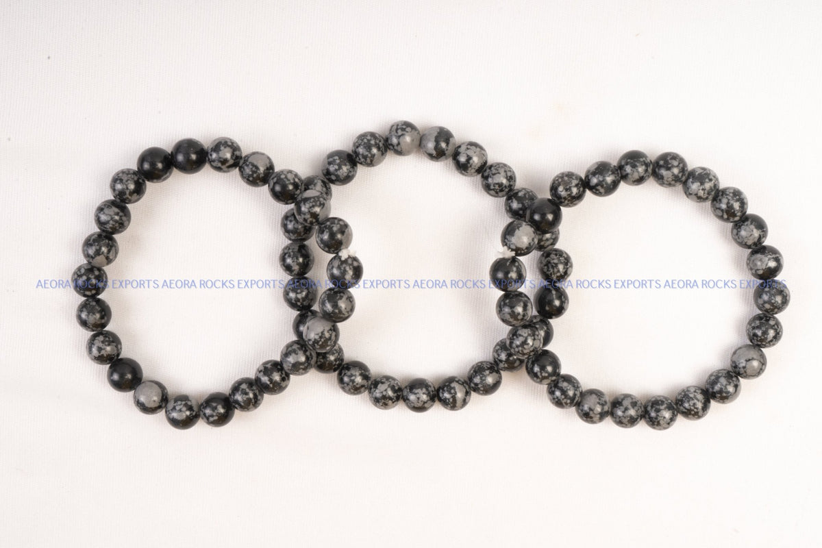 Snowflake Obsidian Bead Bracelet in India - Aeora Rocks - AEORA ROCKS INDIA - Healing Crystals superstore