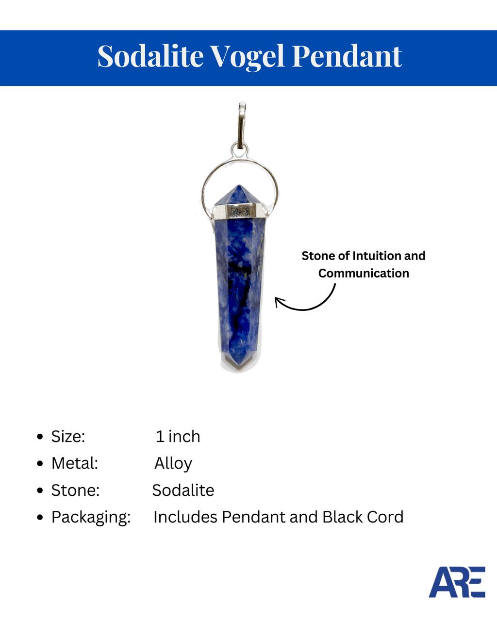 Sodalite Vogel Pendant - AEORA ROCKS INDIA - Healing Crystals superstore