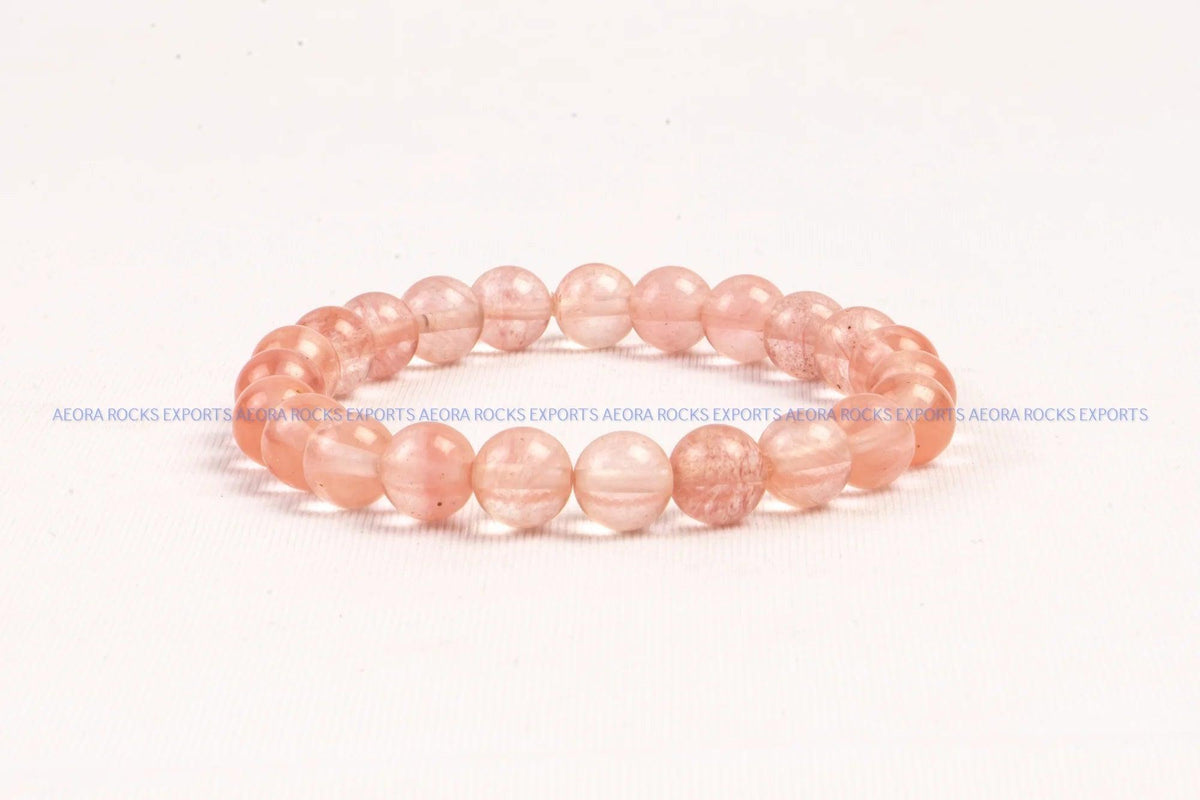 Strawberry Quartz Bead Bracelet in India - Aeora Rocks - AEORA ROCKS INDIA - Healing Crystals superstore