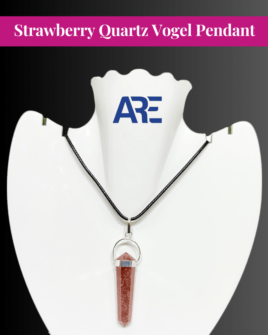 Strawberry Quartz Vogel Pendant - AEORA ROCKS INDIA - Healing Crystals superstore