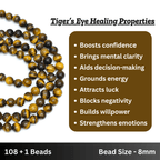 Tiger Eye Japa Mala - AEORA ROCKS INDIA - Healing Crystals superstore