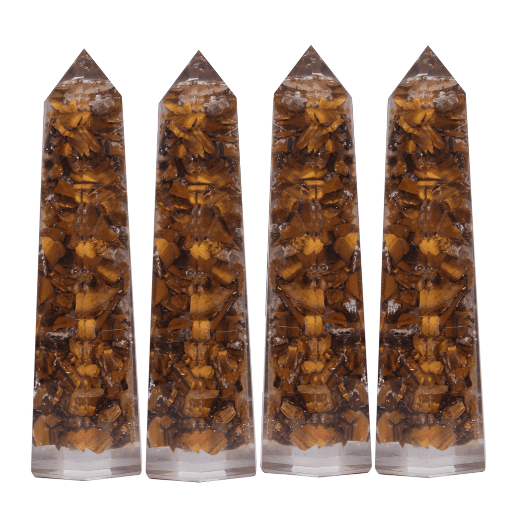Tiger Eye Orgonite Tower - AEORA ROCKS INDIA - Healing Crystals superstore