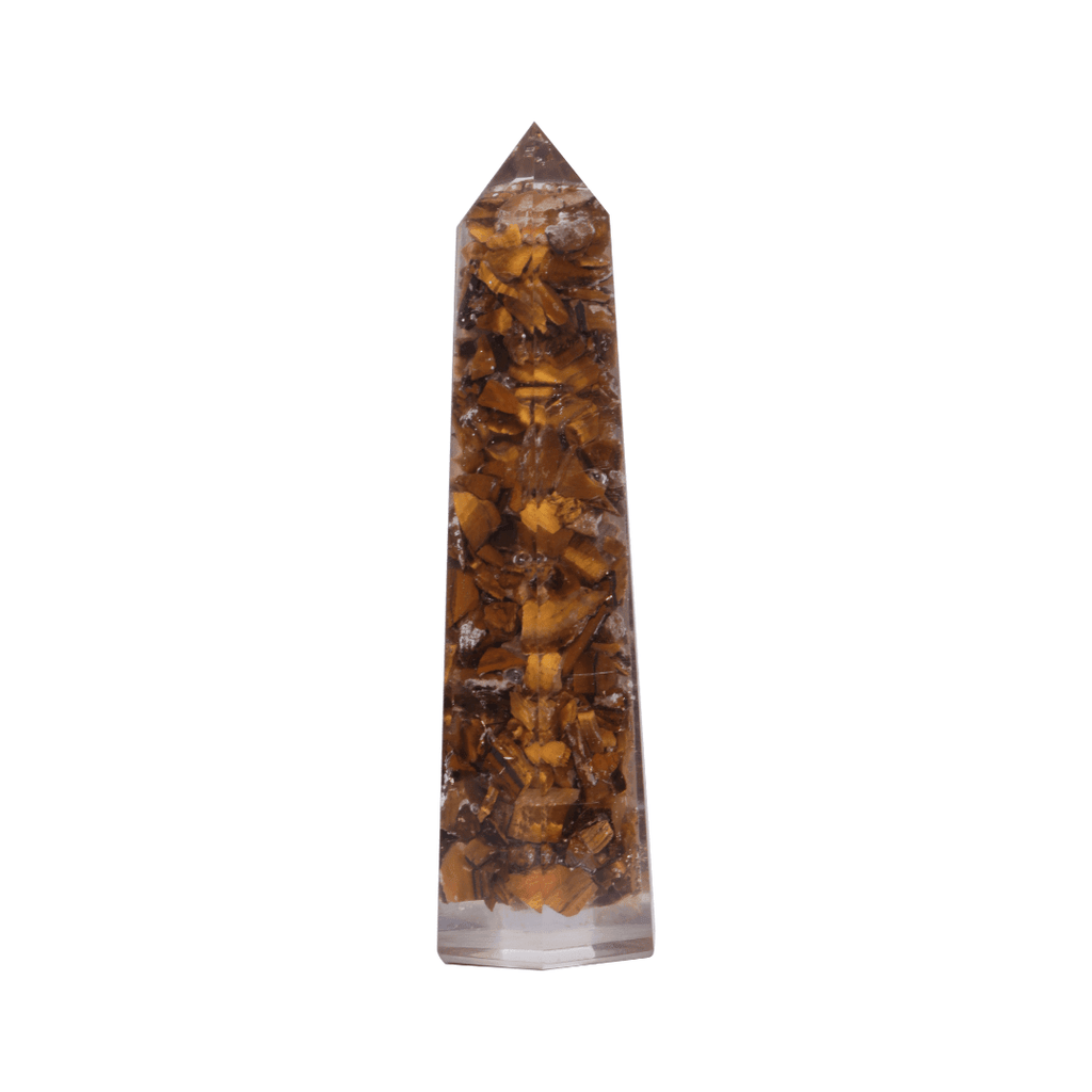 Tiger Eye Orgonite Tower - AEORA ROCKS INDIA - Healing Crystals superstore