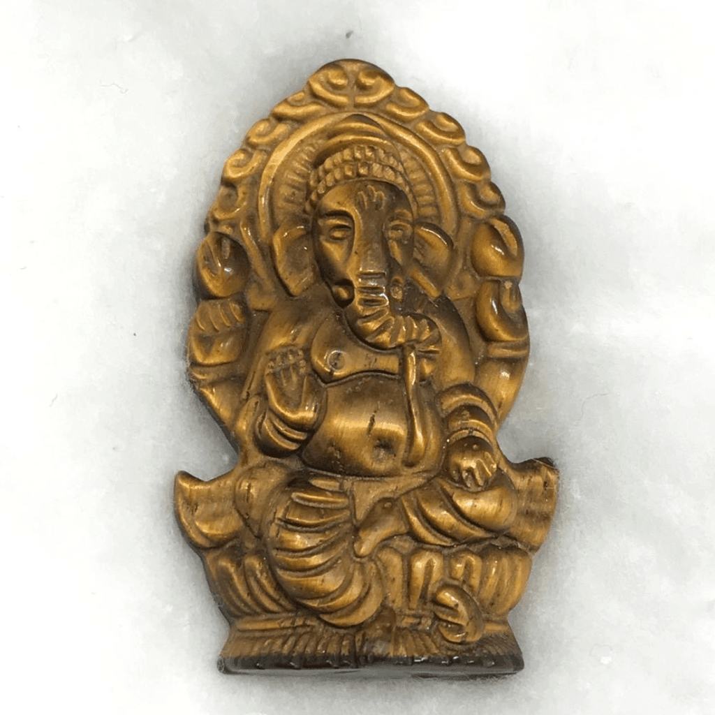 Tiger Eye Premium Ganpati Idol - AEORA ROCKS INDIA - Healing Crystals superstore