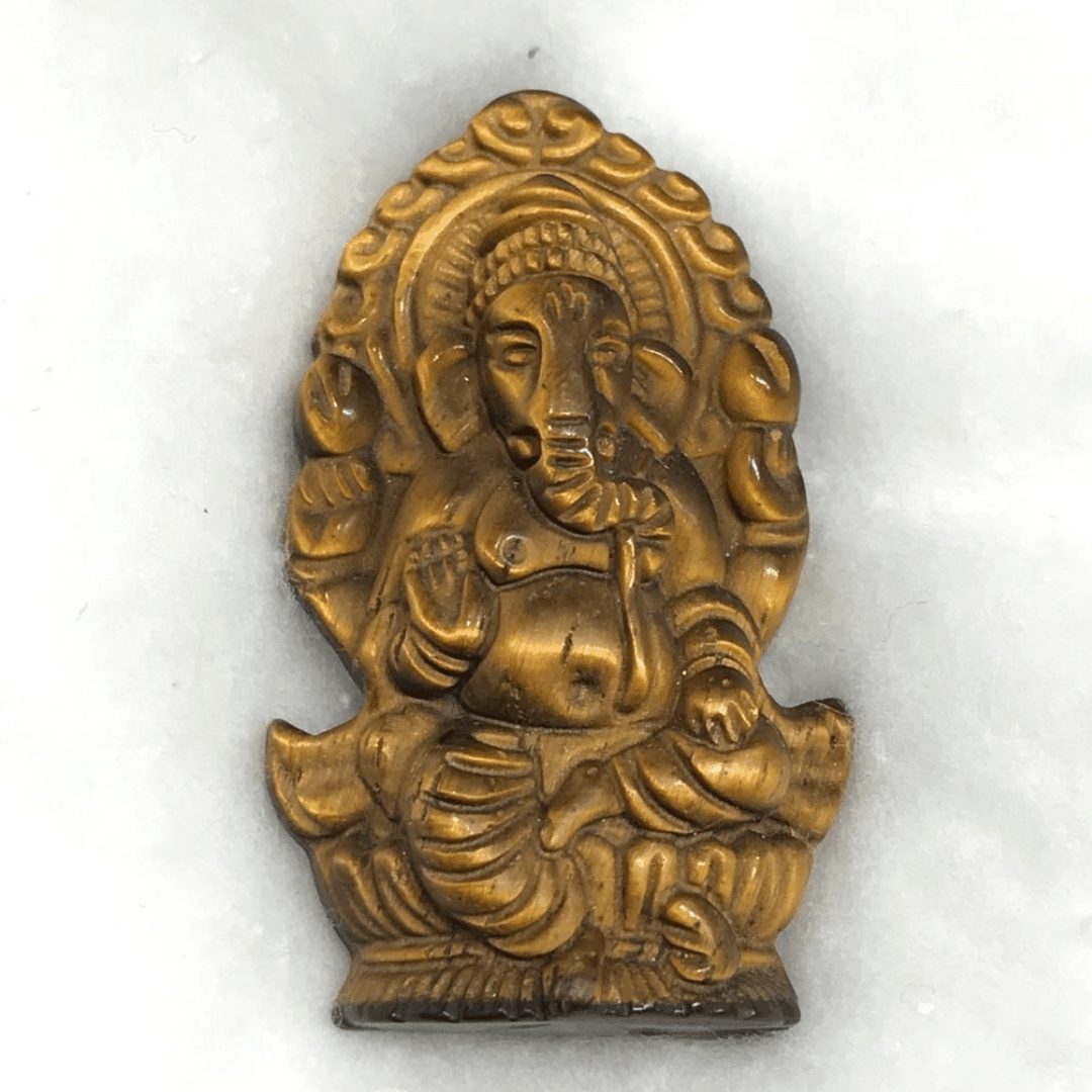 Tiger Eye Premium Ganpati Idol - AEORA ROCKS INDIA - Healing Crystals superstore