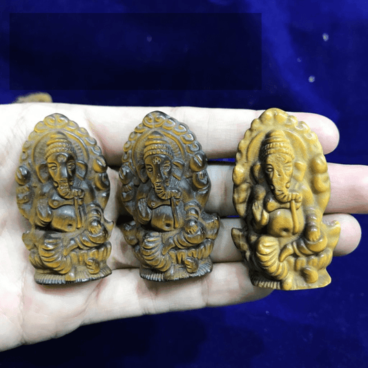Tiger Eye Premium Ganpati Idol - AEORA ROCKS INDIA - Healing Crystals superstore