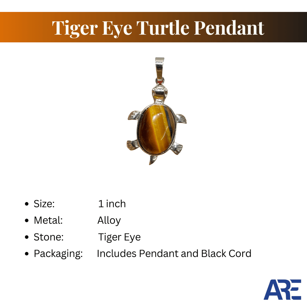 Tiger Eye Turtle Pendant - AEORA ROCKS INDIA - Healing Crystals superstore