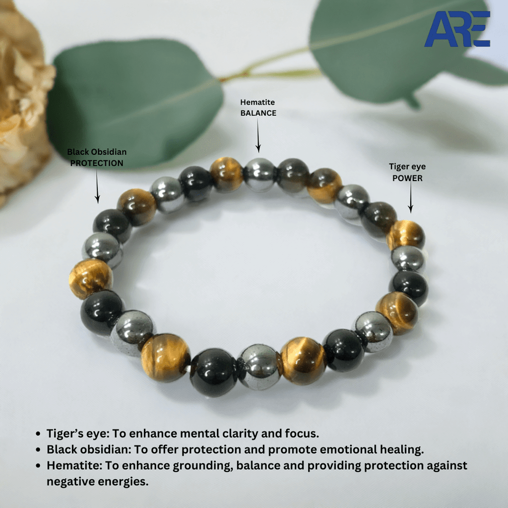 Triple Protection Bracelet - AEORA ROCKS INDIA - Healing Crystals superstore