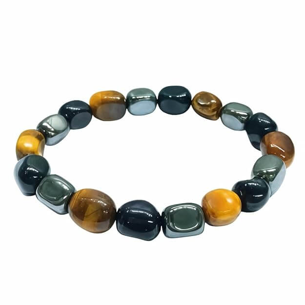 Triple Protection Tumbled Bracelet - AEORA ROCKS INDIA - Healing Crystals superstore