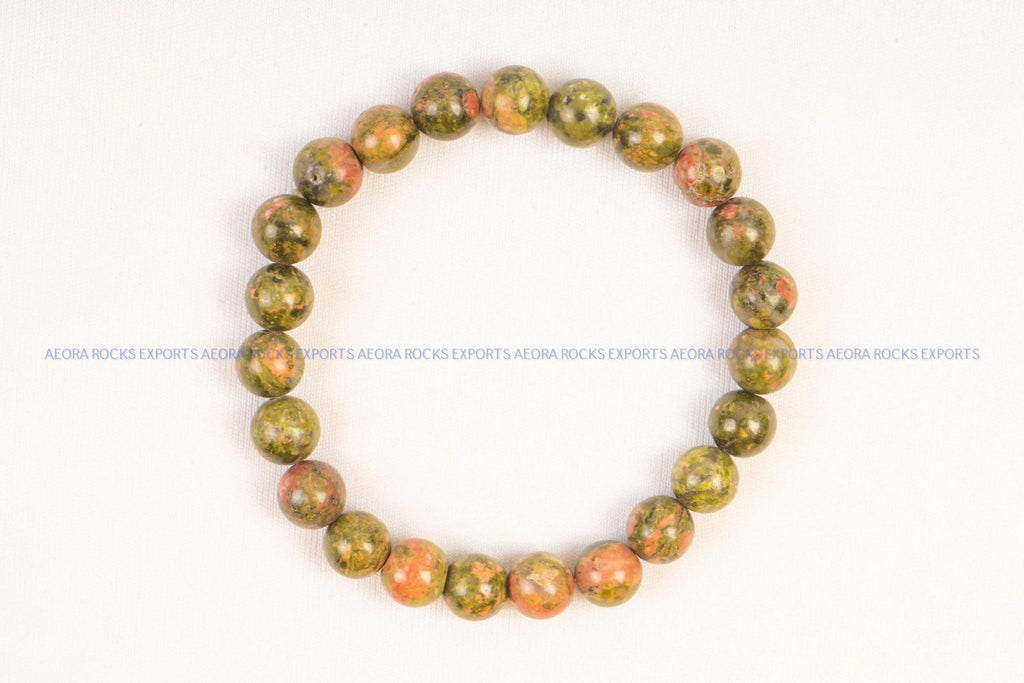 Unakite Bead Bracelet 8mm in India - Aeora Rocks - AEORA ROCKS INDIA - Healing Crystals superstore