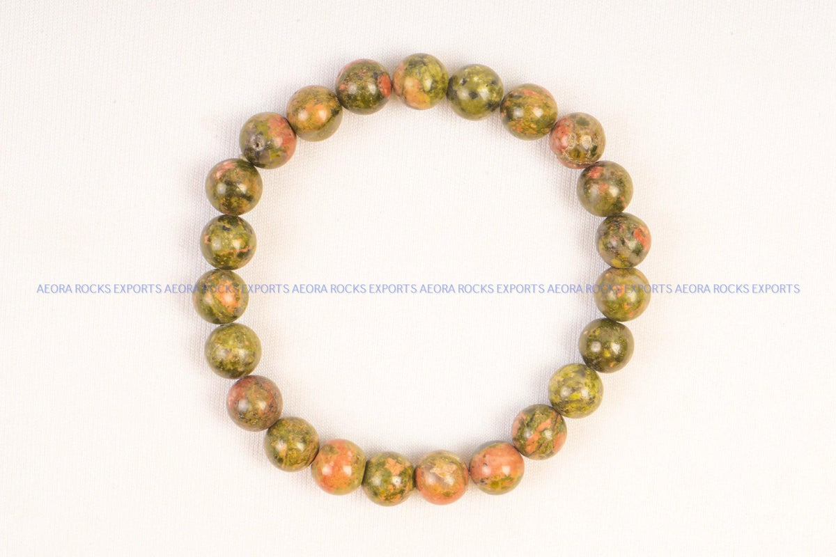 Unakite Bead Bracelet 8mm in India - Aeora Rocks - AEORA ROCKS INDIA - Healing Crystals superstore